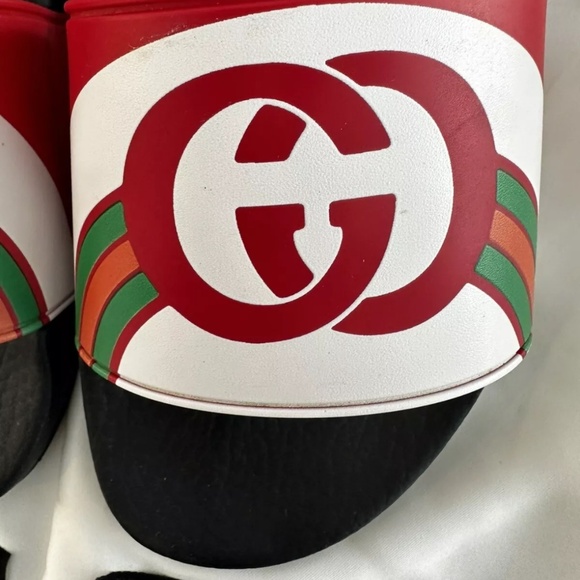 Gucci Signature Stripe Slide Sandals - mens size 8 548703JD800 main image 6